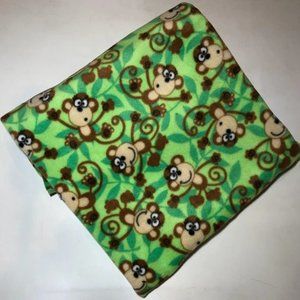 Zoofleece Monkey Chimpanzee Monkeys Primate Animal Green Fleece Blanket 50 x 60"